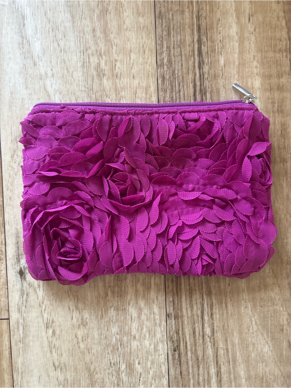 H&M Rose Applique Zip Pouch - Magenta